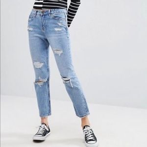 Asos extreme rip straight leg jean